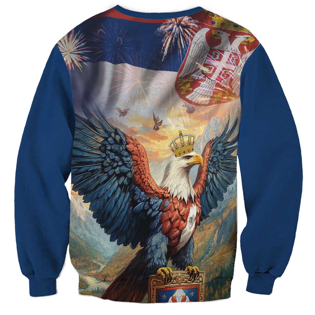 Serbia Eagle Statehood Day Sweatshirt Only Unity Saves The Serbs - Wonder Print Shop