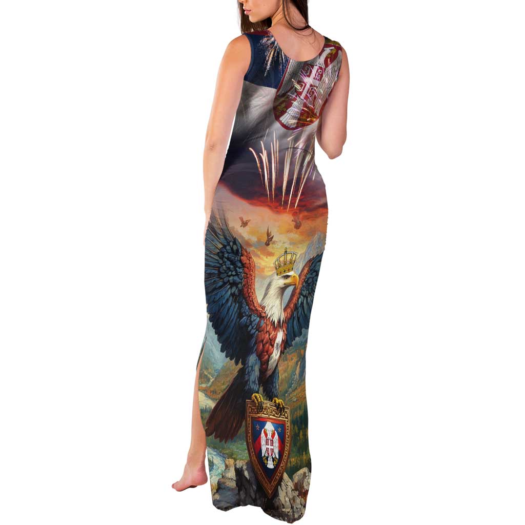 Serbia Eagle Statehood Day Tank Maxi Dress Only Unity Saves The Serbs - Wonder Print Shop
