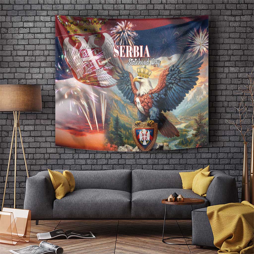 Serbia Eagle Statehood Day Tapestry Only Unity Saves The Serbs - Wonder Print Shop