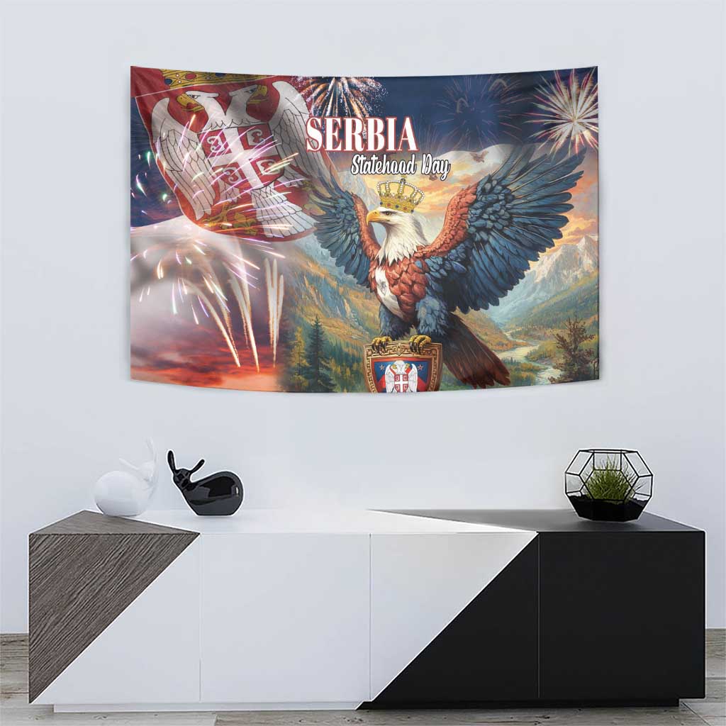 Serbia Eagle Statehood Day Tapestry Only Unity Saves The Serbs - Wonder Print Shop
