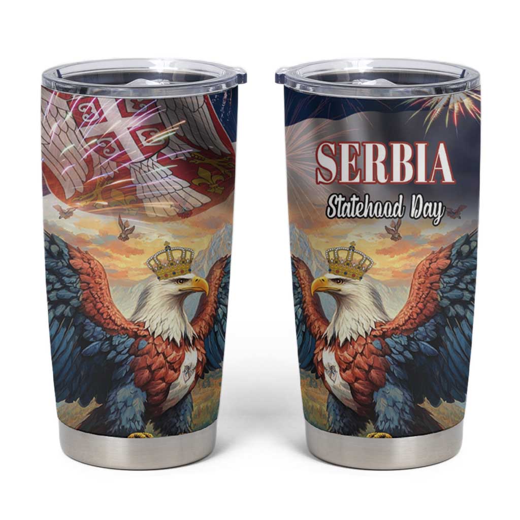 Serbia Eagle Statehood Day Tumbler Cup Only Unity Saves The Serbs - Wonder Print Shop