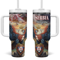 Serbia Eagle Statehood Day Tumbler With Handle Only Unity Saves The Serbs - Wonder Print Shop