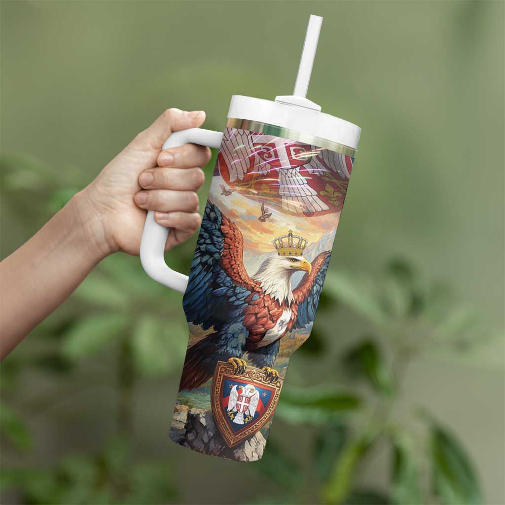 Serbia Eagle Statehood Day Tumbler With Handle Only Unity Saves The Serbs - Wonder Print Shop