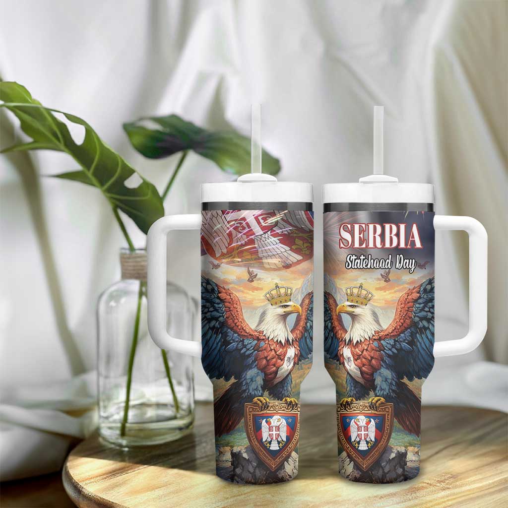 Serbia Eagle Statehood Day Tumbler With Handle Only Unity Saves The Serbs - Wonder Print Shop