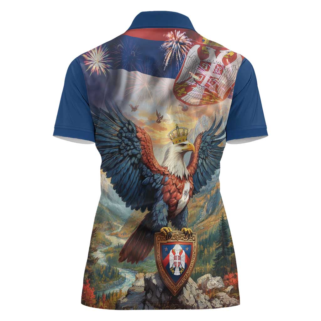 Serbia Eagle Statehood Day Women Polo Shirt Only Unity Saves The Serbs - Wonder Print Shop