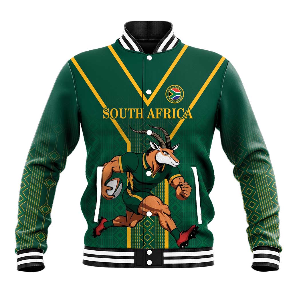 Custom South Africa Rugby Baseball Jacket Go Springboks - Wonder Print Shop