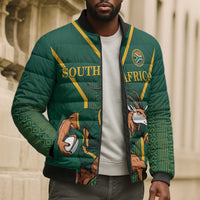 Custom South Africa Rugby Bomber Puffer Jacket Go Springboks - Wonder Print Shop