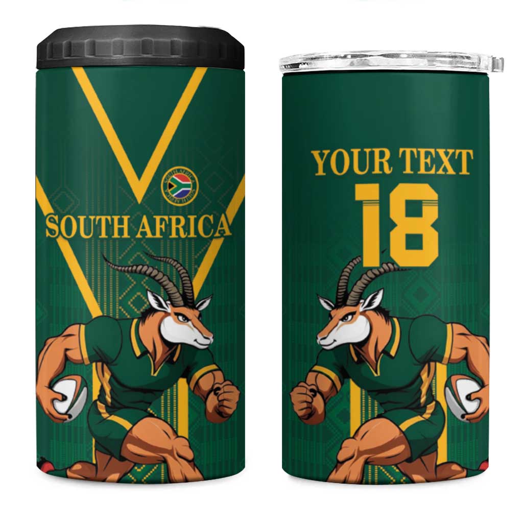 Custom South Africa Rugby 4 in 1 Can Cooler Tumbler Go Springboks - Wonder Print Shop