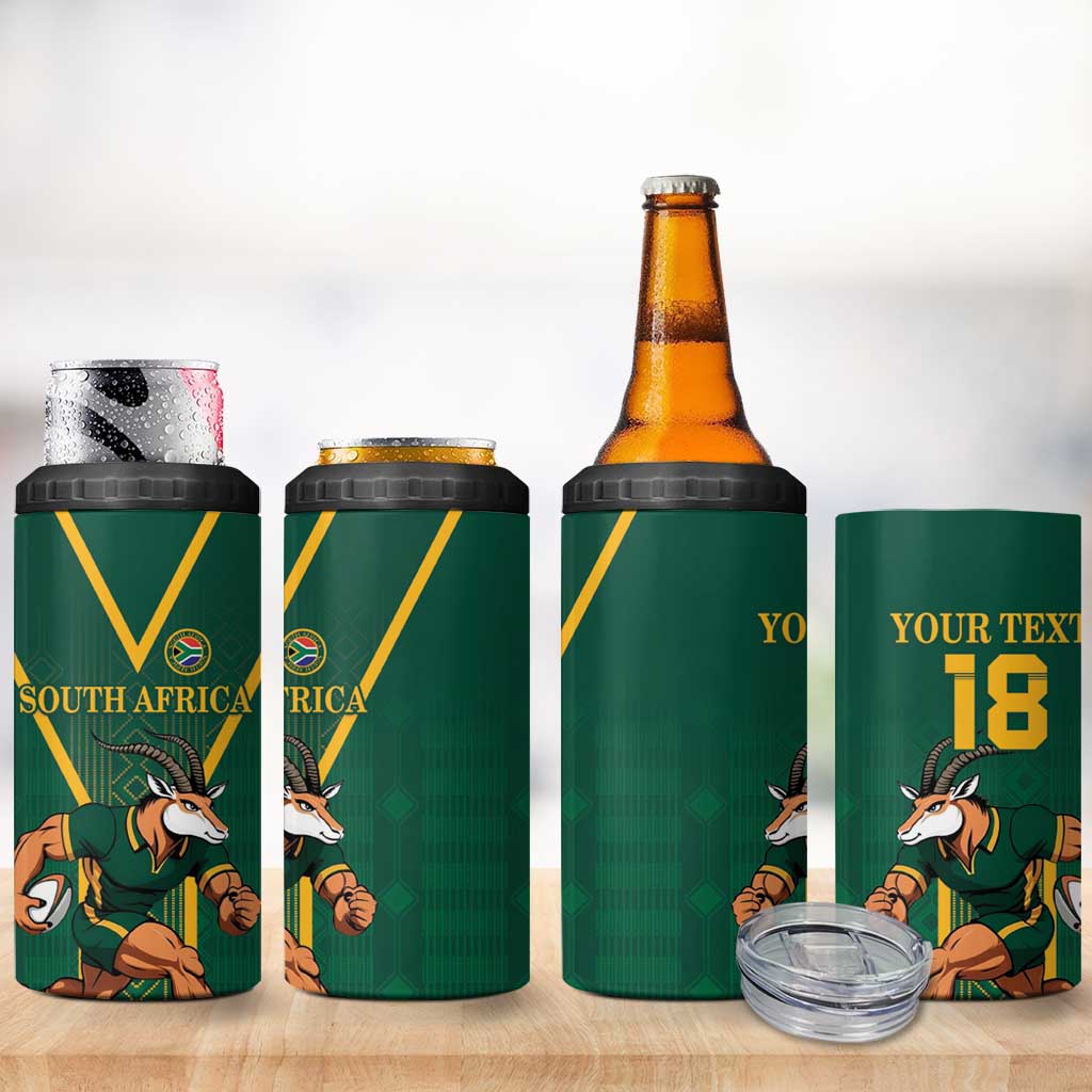 Custom South Africa Rugby 4 in 1 Can Cooler Tumbler Go Springboks - Wonder Print Shop