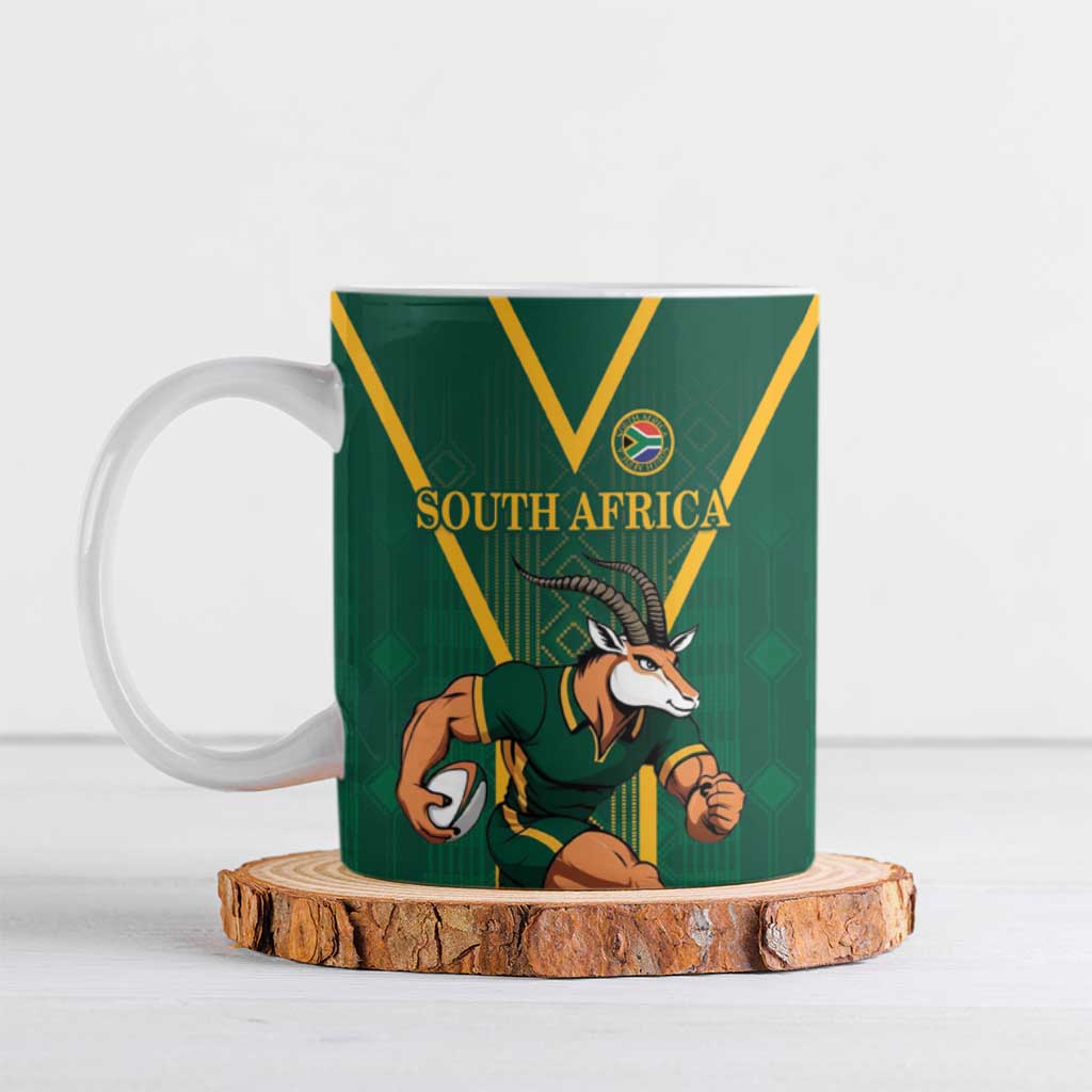 Custom South Africa Rugby Ceramic Mug Go Springboks - Wonder Print Shop