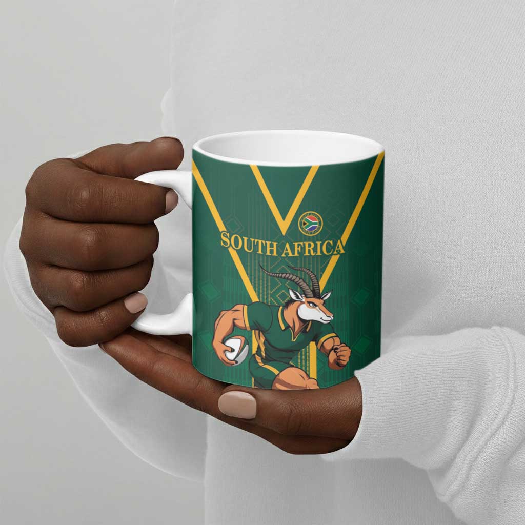 Custom South Africa Rugby Ceramic Mug Go Springboks - Wonder Print Shop