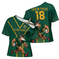 Custom South Africa Rugby Cross Shoulder Shirt Go Springboks - Wonder Print Shop