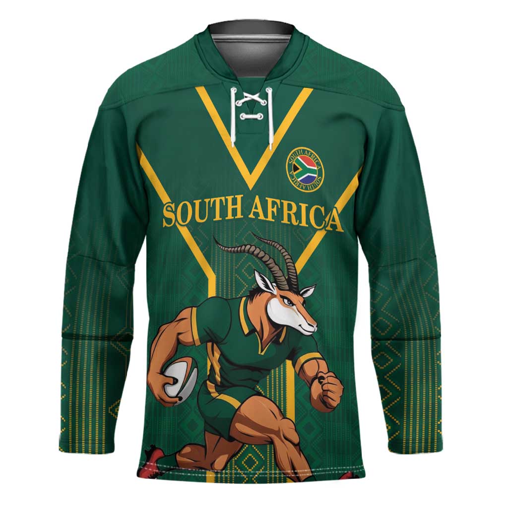 Custom South Africa Rugby Hockey Jersey Go Springboks - Wonder Print Shop