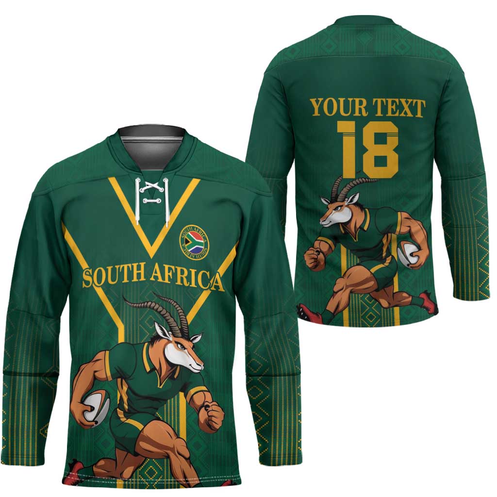 Custom South Africa Rugby Hockey Jersey Go Springboks - Wonder Print Shop