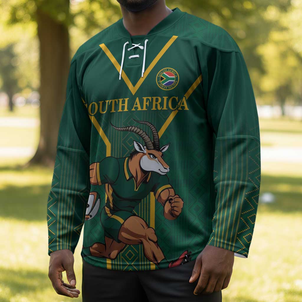 Custom South Africa Rugby Hockey Jersey Go Springboks - Wonder Print Shop