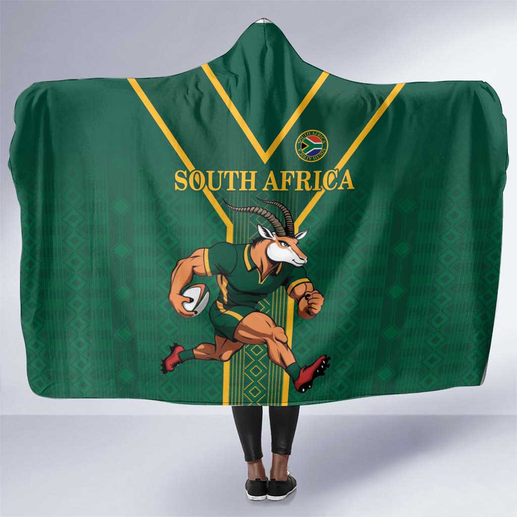 South Africa Rugby Hooded Blanket Go Springboks - Wonder Print Shop