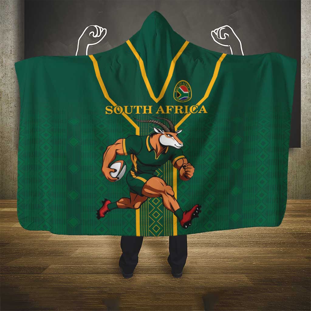South Africa Rugby Hooded Blanket Go Springboks - Wonder Print Shop