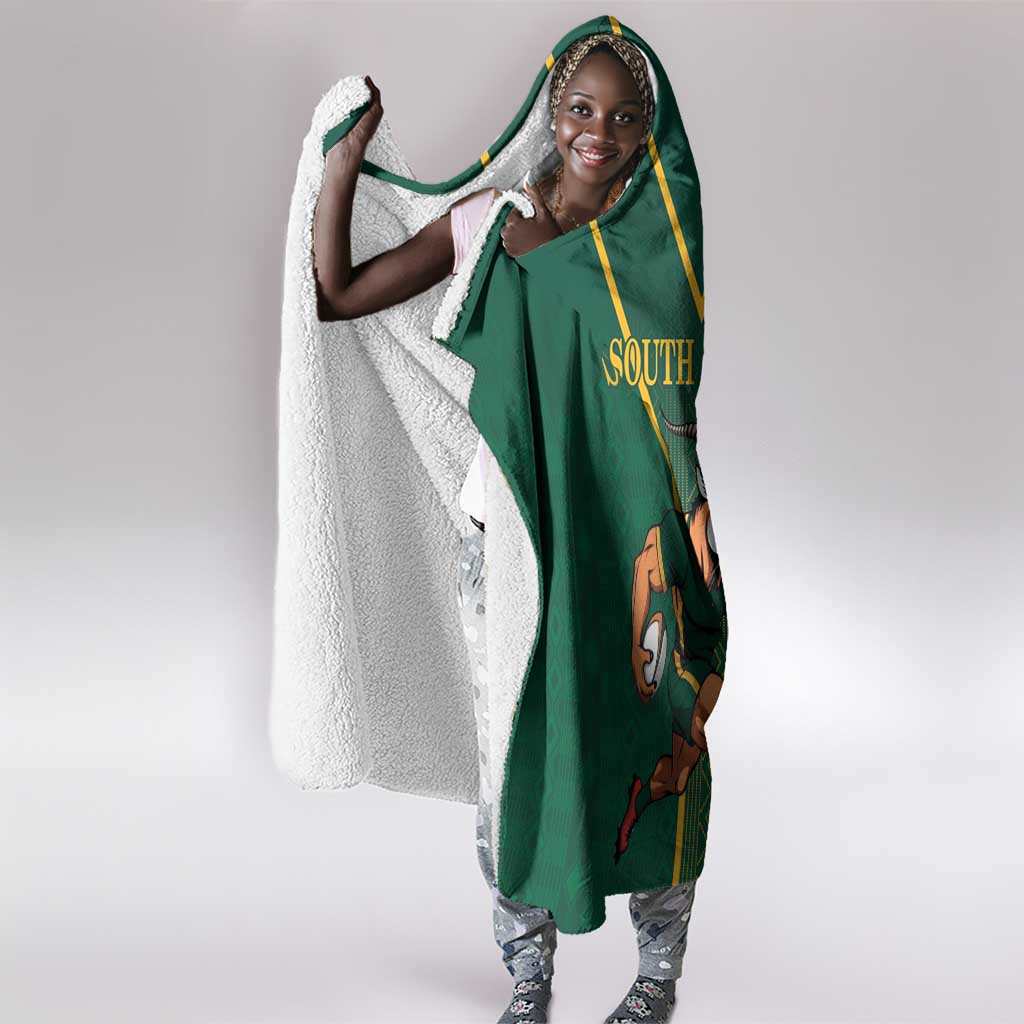 South Africa Rugby Hooded Blanket Go Springboks - Wonder Print Shop