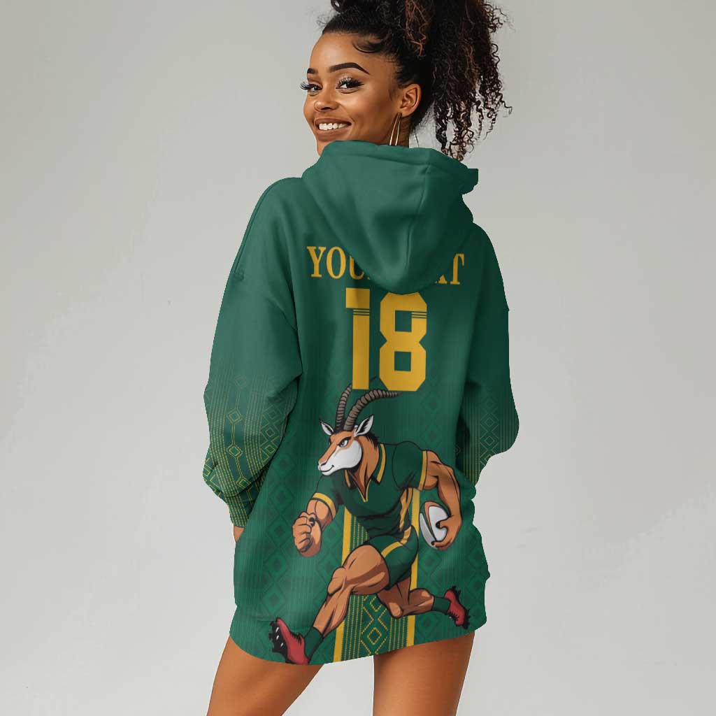 Custom South Africa Rugby Hoodie Dress Go Springboks - Wonder Print Shop