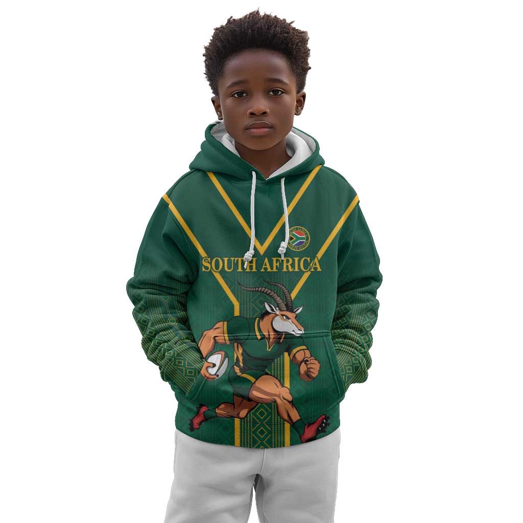 Custom South Africa Rugby Kid Hoodie Go Springboks - Wonder Print Shop