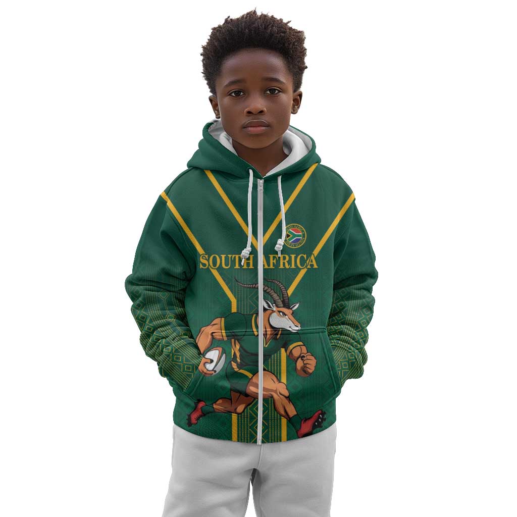 Custom South Africa Rugby Kid Hoodie Go Springboks - Wonder Print Shop