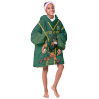 Custom South Africa Rugby Kid Wearable Blanket Hoodie Go Springboks - Wonder Print Shop