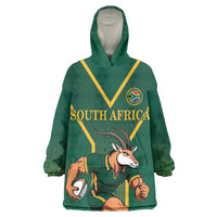 Custom South Africa Rugby Kid Wearable Blanket Hoodie Go Springboks - Wonder Print Shop