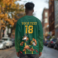 Custom South Africa Rugby Long Sleeve Shirt Go Springboks - Wonder Print Shop
