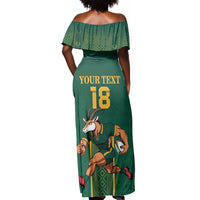 Custom South Africa Rugby Off Shoulder Maxi Dress Go Springboks - Wonder Print Shop