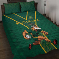 South Africa Rugby Quilt Bed Set Go Springboks - Wonder Print Shop