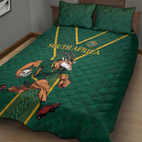 South Africa Rugby Quilt Bed Set Go Springboks - Wonder Print Shop