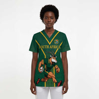 Custom South Africa Rugby Scrub Top Go Springboks - Wonder Print Shop