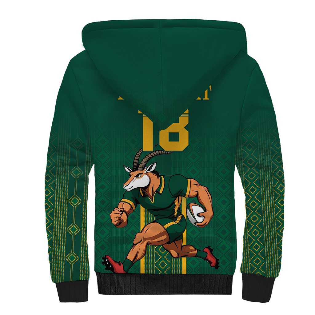 Custom South Africa Rugby Sherpa Hoodie Go Springboks - Wonder Print Shop