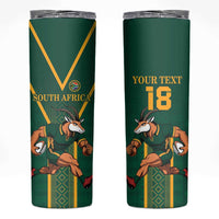 Custom South Africa Rugby Skinny Tumbler Go Springboks - Wonder Print Shop