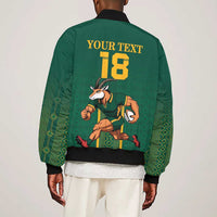 Custom South Africa Rugby Sleeve Zip Bomber Jacket Go Springboks - Wonder Print Shop
