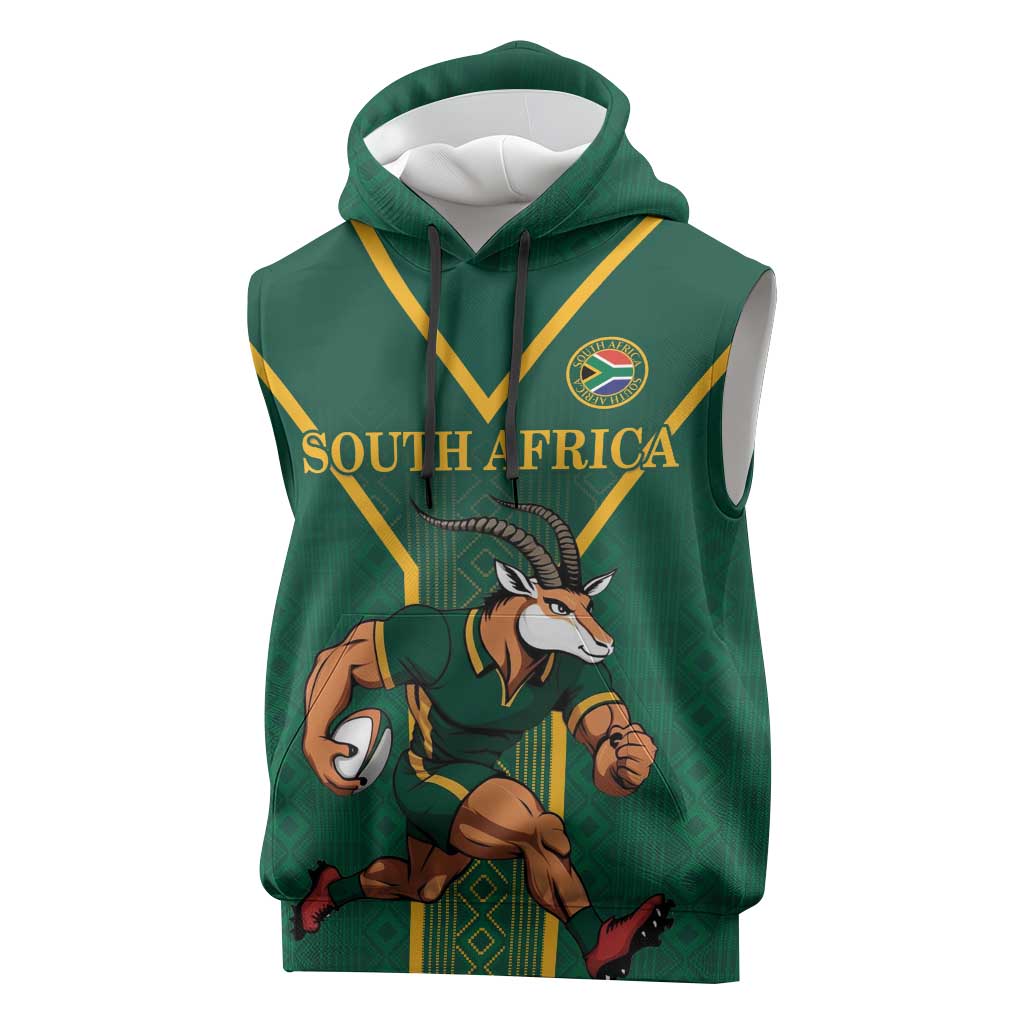 Custom South Africa Rugby Sleeveless Hoodie Go Springboks - Wonder Print Shop