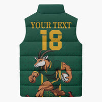 Custom South Africa Rugby Sleeveless Puffer Jacket Go Springboks - Wonder Print Shop