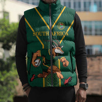 Custom South Africa Rugby Sleeveless Puffer Jacket Go Springboks - Wonder Print Shop