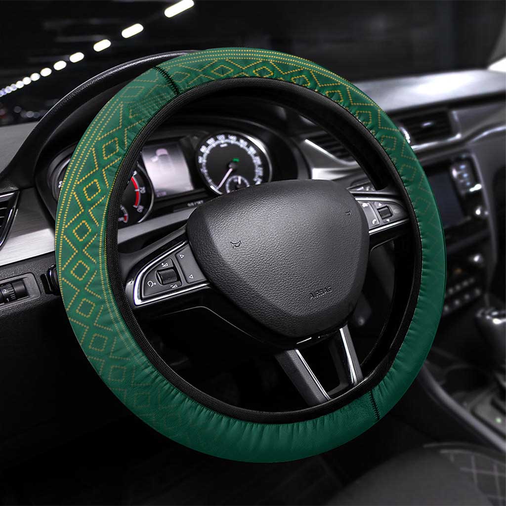 South Africa Rugby Steering Wheel Cover Go Springboks - Wonder Print Shop