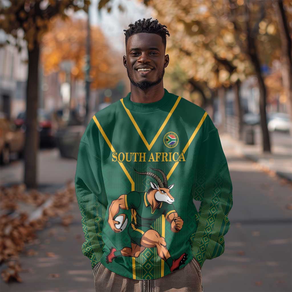 Custom South Africa Rugby Sweatshirt Go Springboks - Wonder Print Shop