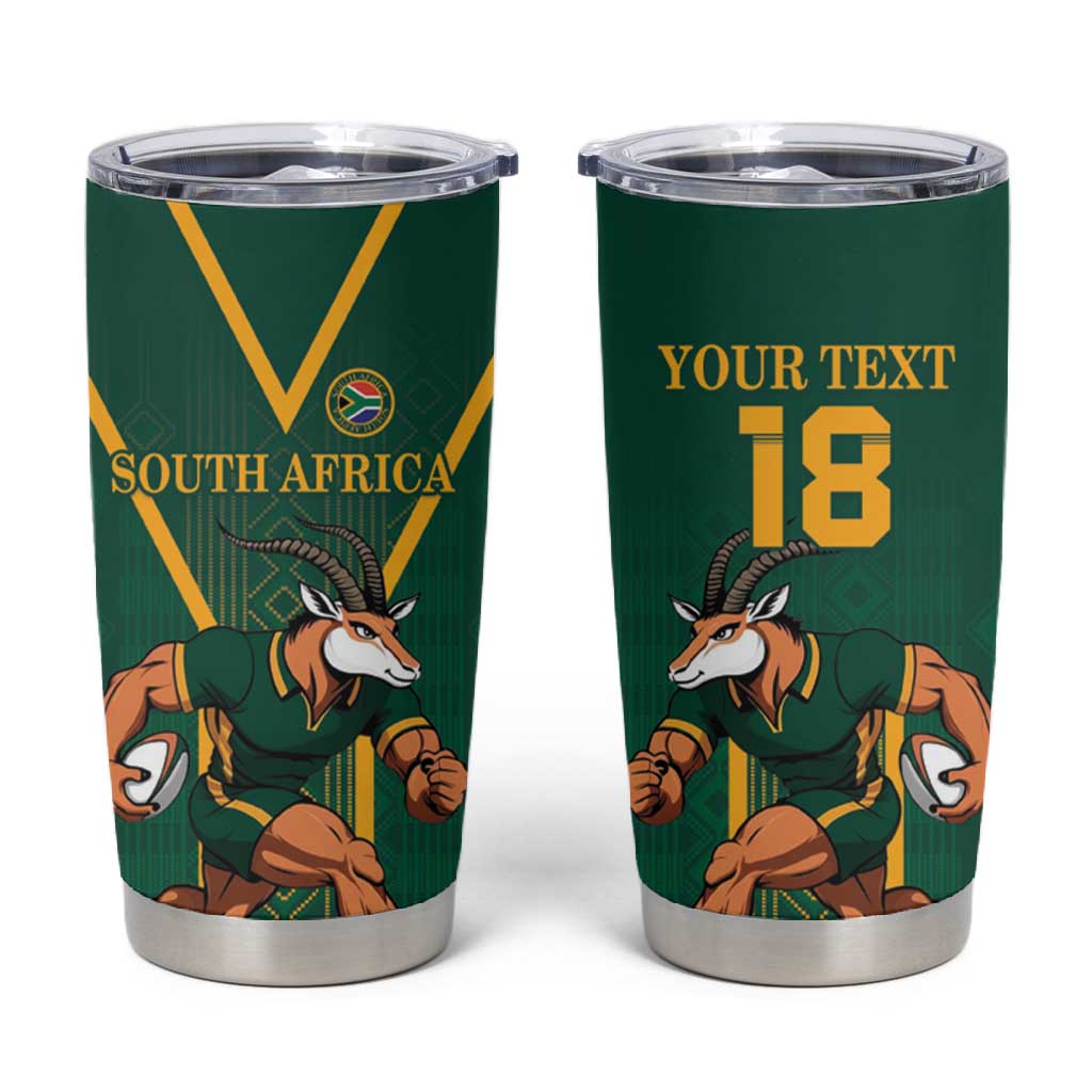 Custom South Africa Rugby Tumbler Cup Go Springboks - Wonder Print Shop