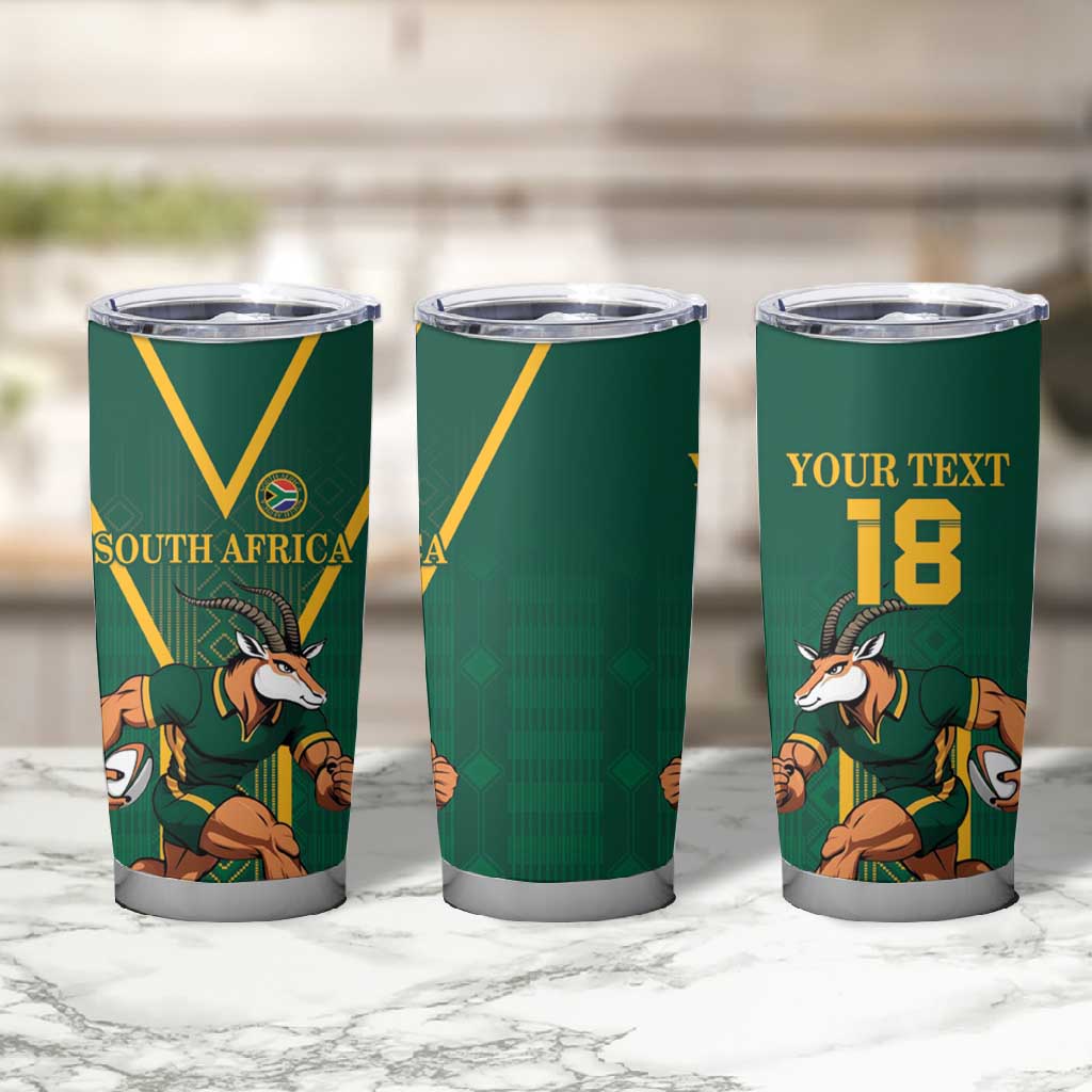 Custom South Africa Rugby Tumbler Cup Go Springboks - Wonder Print Shop