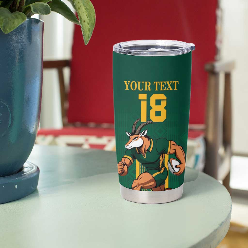 Custom South Africa Rugby Tumbler Cup Go Springboks - Wonder Print Shop