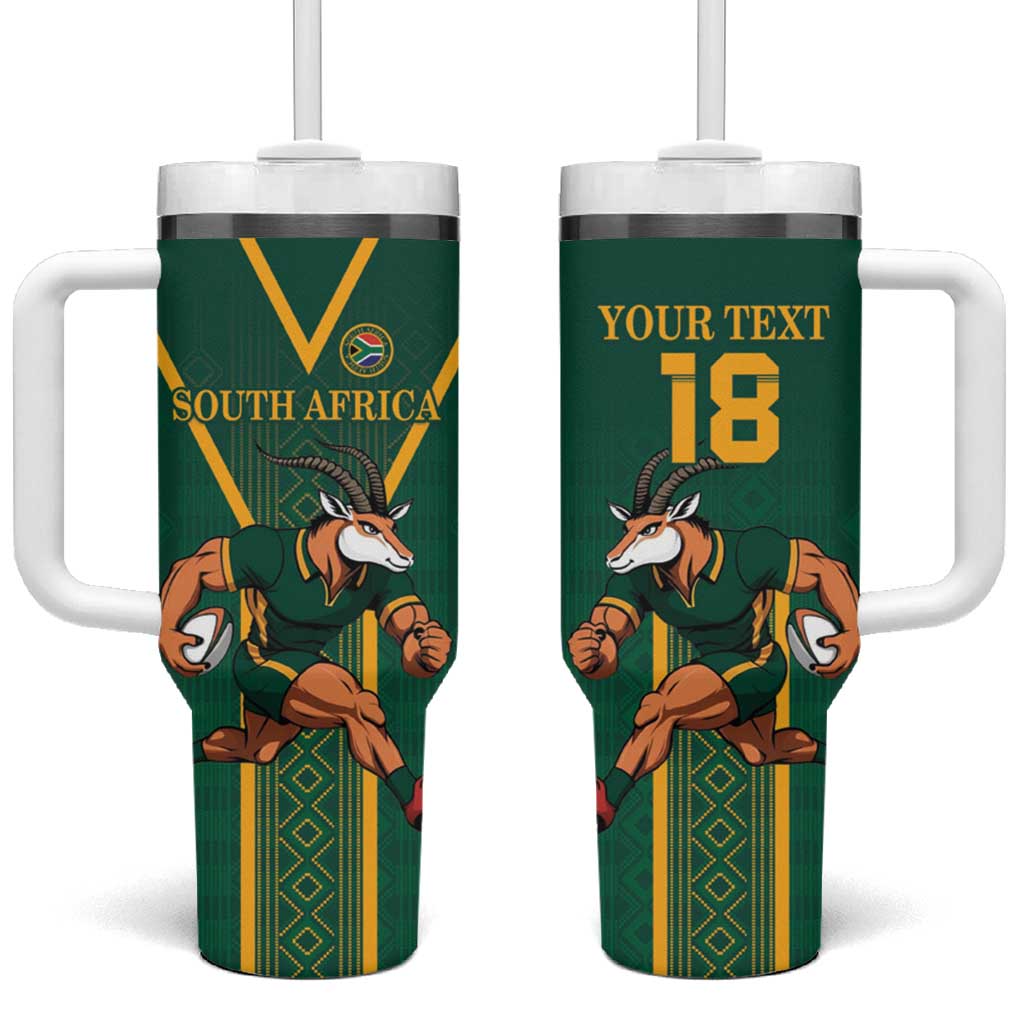 Custom South Africa Rugby Tumbler With Handle Go Springboks - Wonder Print Shop