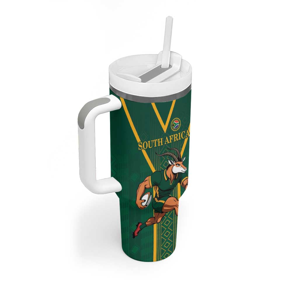 Custom South Africa Rugby Tumbler With Handle Go Springboks - Wonder Print Shop