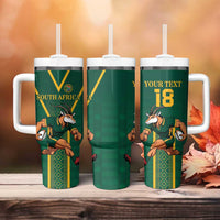 Custom South Africa Rugby Tumbler With Handle Go Springboks - Wonder Print Shop