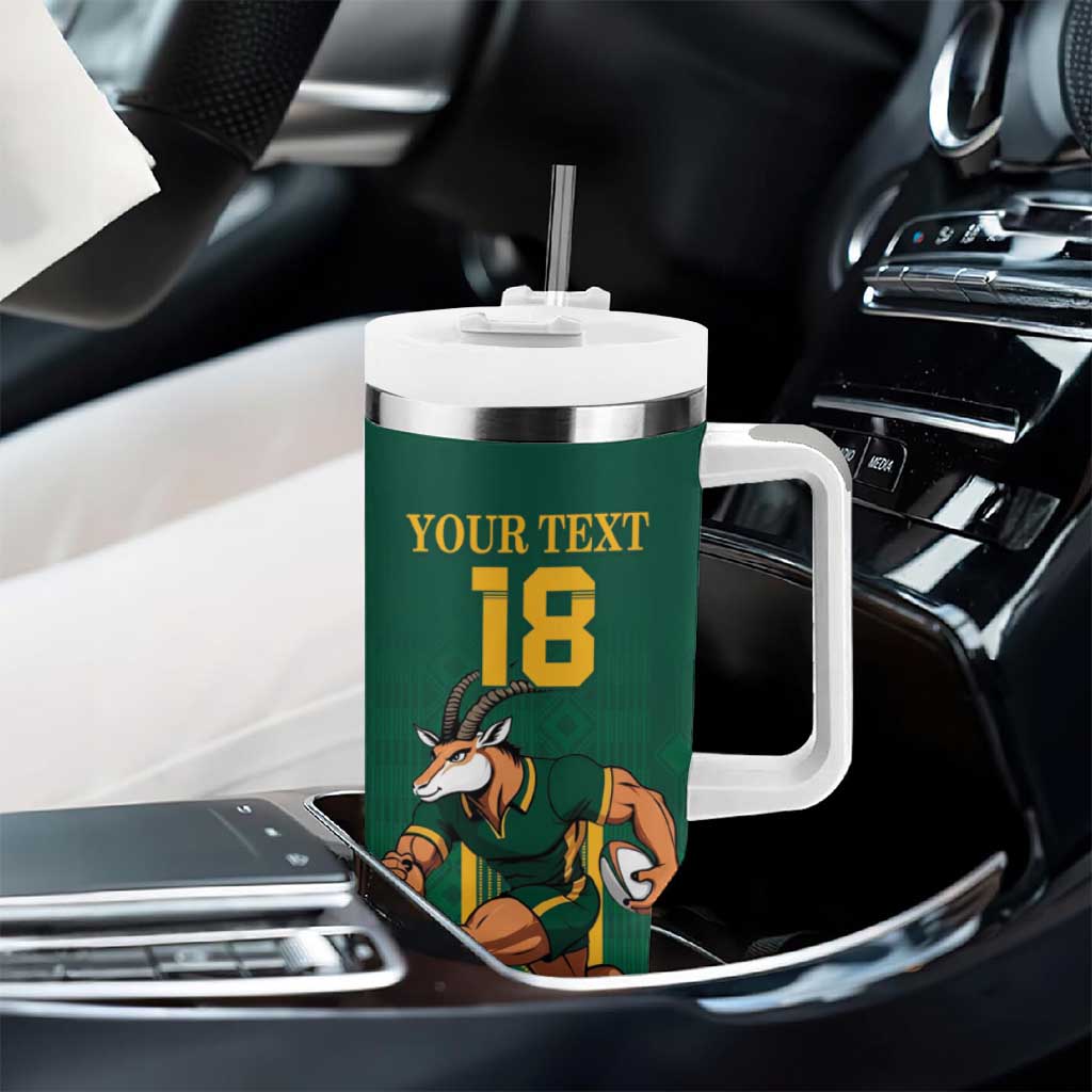 Custom South Africa Rugby Tumbler With Handle Go Springboks - Wonder Print Shop