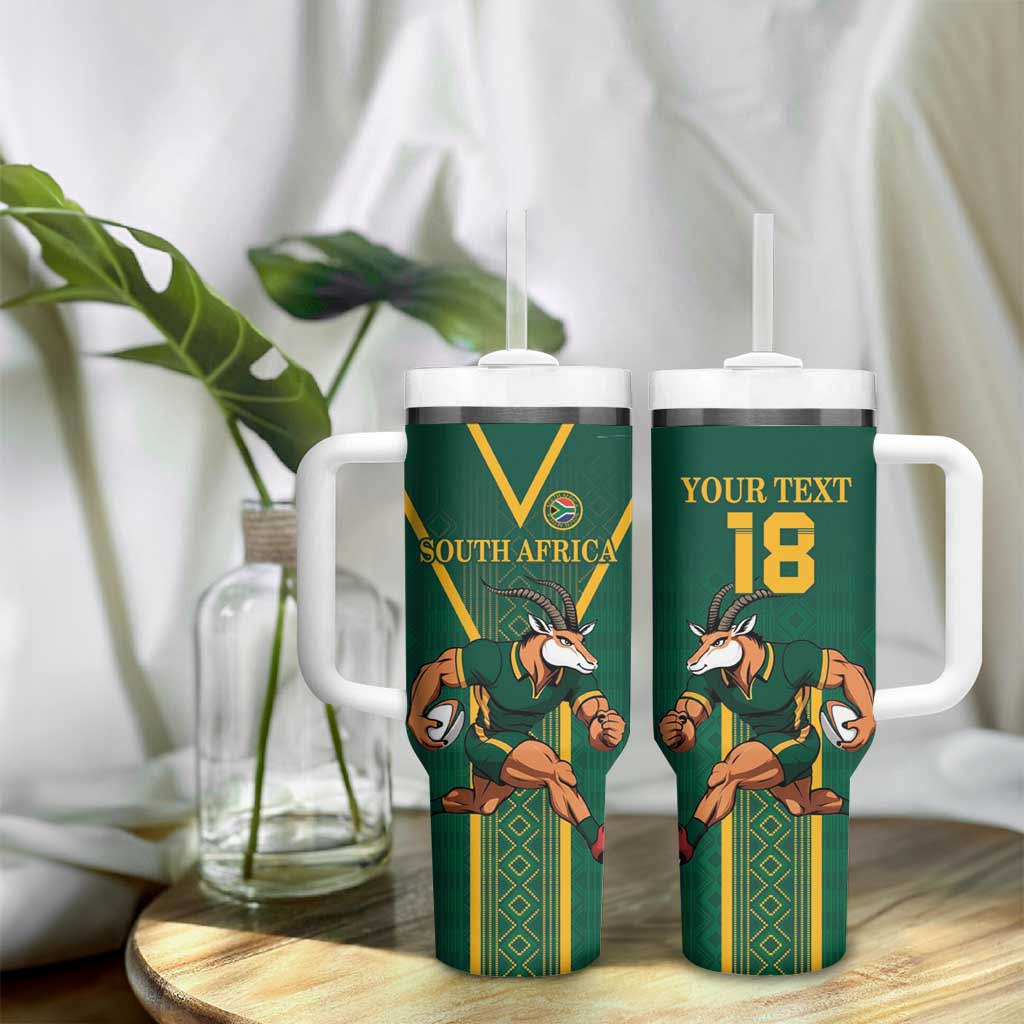 Custom South Africa Rugby Tumbler With Handle Go Springboks - Wonder Print Shop