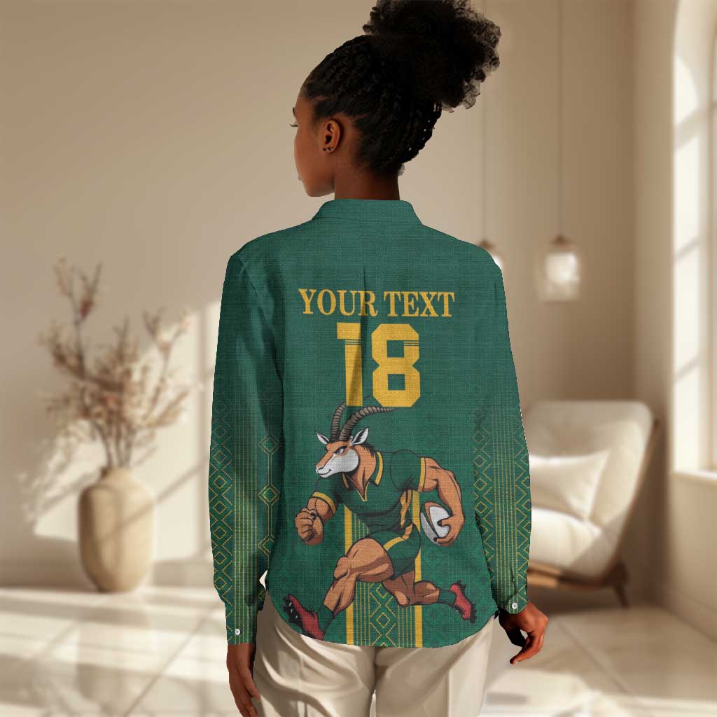 Custom South Africa Rugby Women Casual Shirt Go Springboks - Wonder Print Shop
