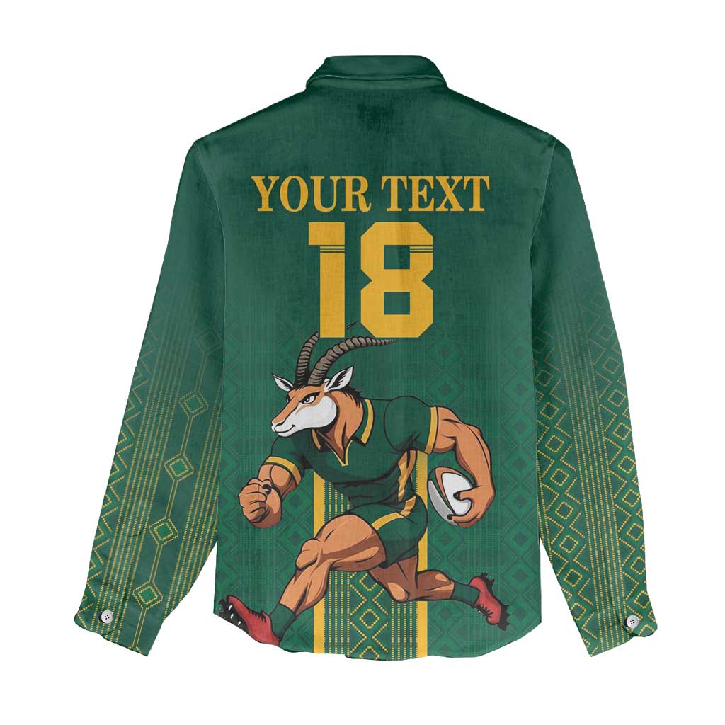 Custom South Africa Rugby Women Casual Shirt Go Springboks - Wonder Print Shop
